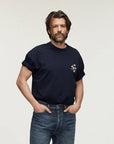 DENHAM T-SHIRT STITCH SS TEE DARK BLUE