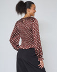 SISTERS POINT BLOUSE NIX-LS15 BROWN/DOT