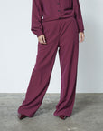 SISTERS POINT PANTS VERINA-PA2 BORDEAUX/CREAM