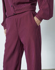 SISTERS POINT PANTS VERINA-PA2 BORDEAUX/CREAM