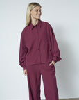 SISTERS POINT PANTS VERINA-PA2 BORDEAUX/CREAM