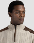PAUL & SHARK PULLOVER WOOL CASHMERE HALF ZIP BEIGE