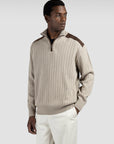PAUL & SHARK PULLOVER WOOL CASHMERE HALF ZIP BEIGE
