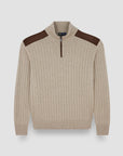 PAUL & SHARK PULLOVER WOOL CASHMERE HALF ZIP BEIGE