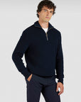 PAUL & SHARK PULLOVER TECH WOOL HALF ZIP BLUE NIGHTS-GOLD