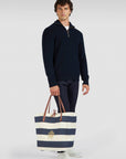 PAUL & SHARK PULLOVER TECH WOOL HALF ZIP BLUE NIGHTS-GOLD