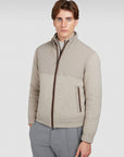 PAUL & SHARK VEST HYBRID ZIPPED JACKET WOOL CASHMERE WITH SUEDE BEIGE