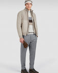 PAUL & SHARK VEST HYBRID ZIPPED JACKET WOOL CASHMERE WITH SUEDE BEIGE