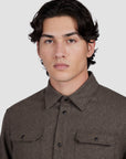 PAUL & SHARK OVERSHIRT WOOL BLEND MAJOR BROWN