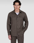 PAUL & SHARK OVERSHIRT WOOL BLEND MAJOR BROWN