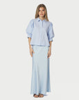 NEO NOIR BLOUSE ANELLE HEAVY SATEEN LIGHT BLUE