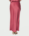 NEO NOIR ROK VICKY HEAVY SATEEN SKIRT CHERRY PINK