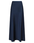 NEO NOIR ROK VICKY HEAVY SATEEN SKIRT MIDNIGHT BLUE