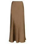NEO NOIR ROK VICKY HEAVY SATEEN SKIRT DARK TAUPE