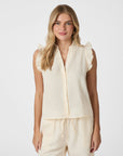 NEO NOIR BLOUSE SIONA LINEN TOP LIGHT YELLOW