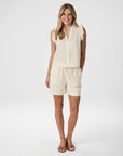 NEO NOIR BLOUSE SIONA LINEN TOP LIGHT YELLOW