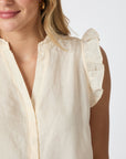 NEO NOIR BLOUSE SIONA LINEN TOP LIGHT YELLOW