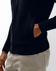 STATE OF ART VEST BOMBER SUÉDELOOK DONKERBLAUW