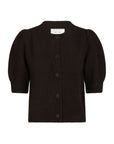 NEO NOIR VEST TRUDY KNIT CARDIGAN DARK BROWN