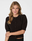 NEO NOIR VEST TRUDY KNIT CARDIGAN DARK BROWN