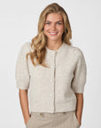 NEO NOIR VEST TRUDY KNIT CARDIGAN BEIGE MELANGE