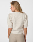 NEO NOIR VEST TRUDY KNIT CARDIGAN BEIGE MELANGE