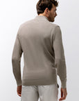 STATE OF ART PULLOVER HALVE RITS GEMELEERD KHAKI/WARMGRIJS