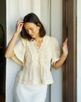 NEO NOIR BLOUSE EVIENNE S VOILE TOP BUTTER YELLOW