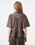 NEO NOIR BLOUSE EVIENNE S VOILE TOP DARK BROWN