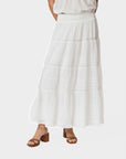 NEO NOIR ROK FELICIA S VOILE SKIRT WHITE