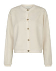 NEO NOIR VEST LIMO FLUFFY KNIT CARDIGAN CREME
