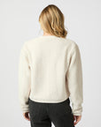 NEO NOIR VEST LIMO FLUFFY KNIT CARDIGAN CREME