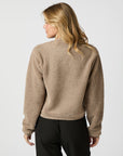 NEO NOIR VEST LIMO FLUFFY KNIT CARDIGAN DARK SAND