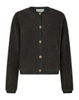 NEO NOIR VEST LIMO FLUFFY KNIT CARDIGAN ANTRACIT