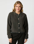 NEO NOIR VEST LIMO FLUFFY KNIT CARDIGAN ANTRACIT