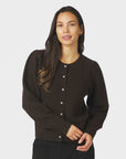 NEO NOIR VEST NUNA KNIT CARDIGAN BROWN