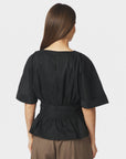 NEO NOIR TOP ANNEGRET POPLIN BLOUSE BLACK