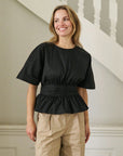 NEO NOIR TOP ANNEGRET POPLIN BLOUSE BLACK