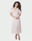NEO NOIR JURK ILLANA HEAVY SATEEN DRESS LIGHT PINK