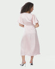 NEO NOIR JURK ILLANA HEAVY SATEEN DRESS LIGHT PINK