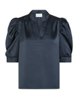 NEO NOIR BLOUSE ROELLA HEAVY SATEEN MIDNIGHT BLUE