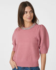 NEO NOIR PULLOVER MAIA STONE KNIT TOP ROSE