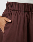 NEO NOIR ROK YARA LONG POPLIN SKIRT BURGUNDY