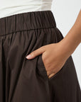 NEO NOIR ROK YARA LONG POPLIN SKIRT CHOCOLATE BROWN