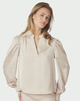 NEO NOIR BLOUSE ROSSLYN HEAVY SATEEN CHAMPAGNE