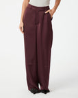 NEO NOIR PANTS EMMETT HEAVY SATEEN BURGUNDY