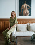 NEO NOIR PANTS EMMETT HEAVY SATEEN SAGE GREEN