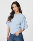 NEO NOIR T-SHIRT ASHA BOXY TEE LIGHT BLUE