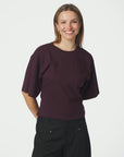 NEO NOIR T-SHIRT ASHA BOXY TEE BORDEAUX