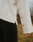 NEO NOIR PULLOVER NELLO BUTTON KNIT IVORY